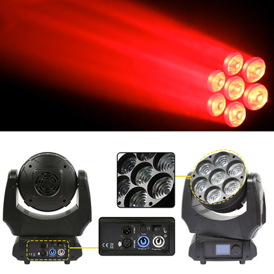 LED移動ヘッドライト 7x40w RGBW 4in1 シャッピービーム ズーム ウォッシュ ステージ照明 DJライト