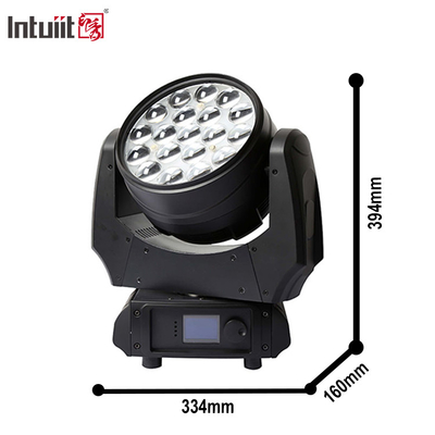 LED 移動ヘッドライト ウォッシュ ズーム 19X10W RGBW 4 in 1 LED ズーム ウォッシュ 移動ヘッド dj ディスコステージライト