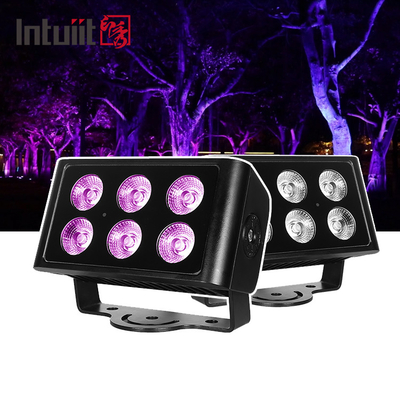 IP65 防水 6x5W RGBW 4 in 1 LED 洪水ライト DMX 制御 飛行機 スポットライト 背景 ステン DJ ディスコステージ照明