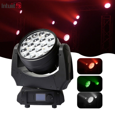 19x15w Rgbw 4in1 LED移動ヘッド ズーム洗浄 ステージ照明 ビーム LED移動ヘッドライト