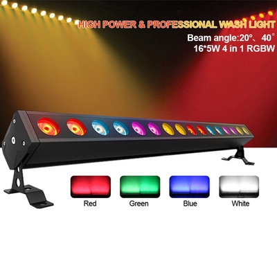 屋外防水IP65壁洗浄器 LEDライト 16*5W DMX512 RGBW アルミハウジングステージ照明