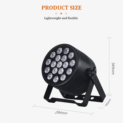DJライト 18pcs 20W 6IN1 RGBWA-UV フラットパール 屋外建築洗濯灯 IP65 18x20W LED防水パール