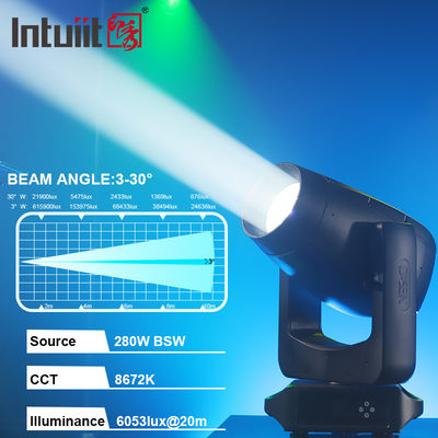 IP66 280w LED BSW ビームスポットウォッシュ CMY 動く頭 シャーピーライト 劇場イベント ステージ ビーム コンサート用