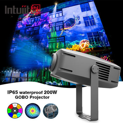 200W ゴーボープロジェクター 屋外 IP65 ゴーボーロゴプロジェクター 防水 カスタムロゴ 回転ゴーボープロジェクターライト 広告ライト
