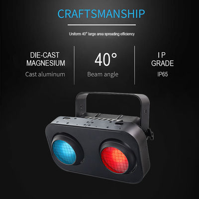 200W RGB 2IN1 DMX COB Par 2x100W 2 Eyes LED オーディエンスブラインドライト 2 Eyes 暖か冷たいホワイトオーディエンスコブライト 結婚式バー