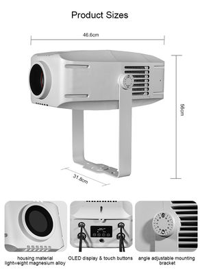 200W 防水 Ip65 屋外 室内 定番 広告 ゴボ LED ズーム ロゴ プロジェクター ライト