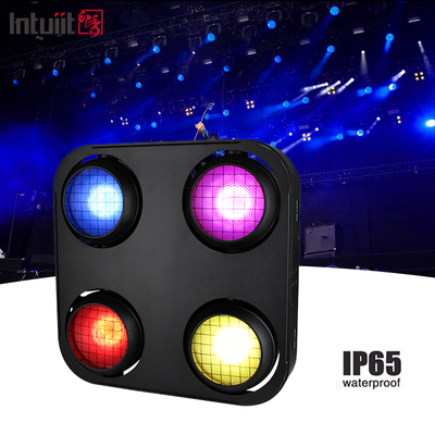 IP65 2in1 アンバー & ウォームホワイト 防水 COB ステージブラインダーライト 4x90W 4アイズ 観客 Dmx512 LED COB ブラインダーライト