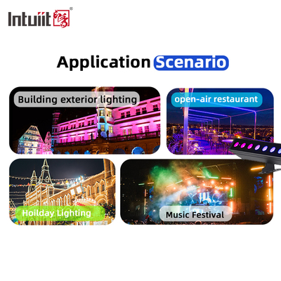 バッテリー電源 24x2W DMX512 LED壁洗浄機 IP65 防水 RGBW エフェクト付き 商業用屋外照明