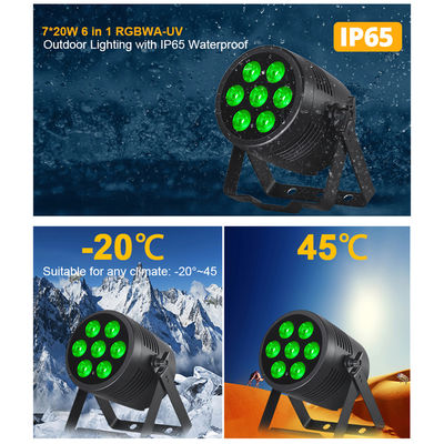 7x20W RGBWA+UV 6イン1 IP65 アウトドアLED PARライト 舞台,結婚式,イベント用のDMX512防水洗浄