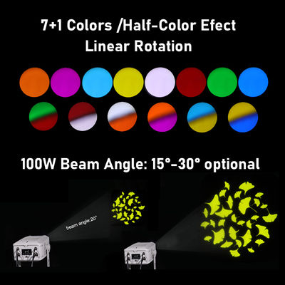 100W 防水屋外 LED ゴーボプロジェクター DMX512 制御ロゴプロジェクター IP65 防水ゴーボライト