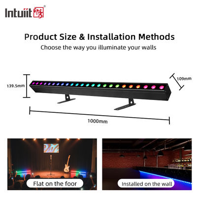 24x2W RGBW 4-in-1 LED リニアウォールウォッシャーバー — DMX512 サウンドアクティブ ステージウォッシュライト (建物・イベント用)