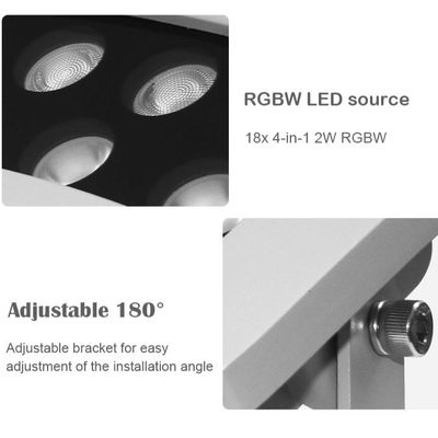 プロ RGBW LEDビルディング ツリー 洪水照明 防水 IP65 DMX512 LEDフロードライト 屋外ファサード照明 36W