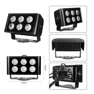 屋外 6x5W RGBW 4in1 LED 洪水照明 IP65 防水 DMX512 建築洗浄光 建物庭の玄関用壁洗浄機