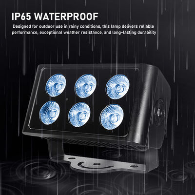 屋外 6x5W RGBW 4in1 LED 洪水照明 IP65 防水 DMX512 建築洗浄光 建物庭の玄関用壁洗浄機