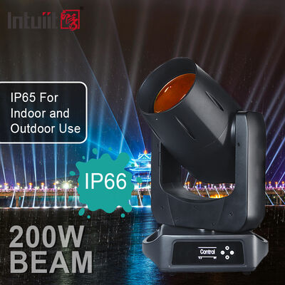 200W LEDビーム移動ヘッド DMX Gobo IP66 8 面プリズム +4 線形プリズム DJステージ移動ヘッドライト