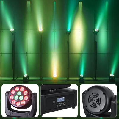 ホットセール 12pcs 8W RGBW 4in1 ミニ LED ビーム ウォッシュ モビング ヘッドライト DMX 制御 音声 ナイトクラブKTVのためのアクティブステージランプ
