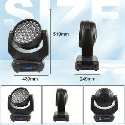 プロ 37x10W RGBW 4in1 LED ズーム ウォッシュ 動くヘッドライト DMX512 DJ ディスコイベント 結婚式パーティーショーのためのステージ照明
