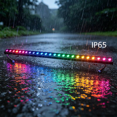 室外IP65LED壁洗浄器ライト RGBW 24*2W 4イン1 DMX512 建築風景 建物 室外装飾のための線形ステージ照明バー