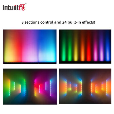 屋内 LED ウォールウォッシャーライト 24x2W RGBW DMX512 サウンドアクティブステージバー照明 IP20 リニアウォッシュライト建築インテリア装飾用
