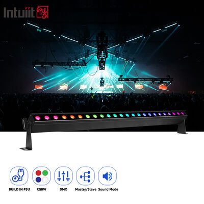 屋内 LED ウォールウォッシャーライト 24x2W RGBW DMX512 サウンドアクティブステージバー照明 IP20 リニアウォッシュライト建築インテリア装飾用