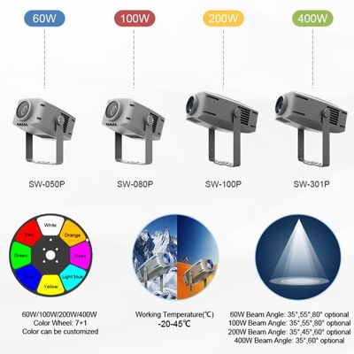 屋外用IP65ウォーターウェーブエフェクトプロジェクター | RGBW LED、60W～400Wオプション、DMX512、ファサード・ガーデン用ムービングリップルライト