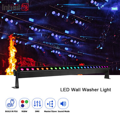 プロ 9 度ナロービーム LED ウォールウォッシュ 24x2W RGBW 4in1 DMX512 ステージイベントのための室内線形ウォッシュライトバー