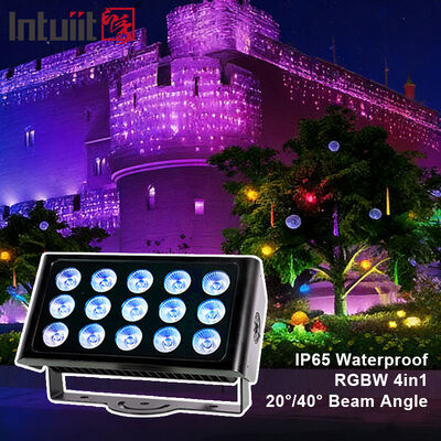 プロのIP65防水LED洪水ライト 15x5W RGBW 4 in 1 屋外景観スポットライト アルミ建築洗浄灯