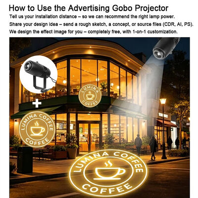 ホテル、レストラン、店舗、ビル用 屋外広告ロゴゴボプロジェクター 60W LED IP65防水