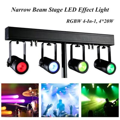 4x20W RGBW 4イン1 LED PAR アップライトキット 結婚式,DJ & イベントのための4.5°ナロービーム DMX512ステージウォッシュシステム
