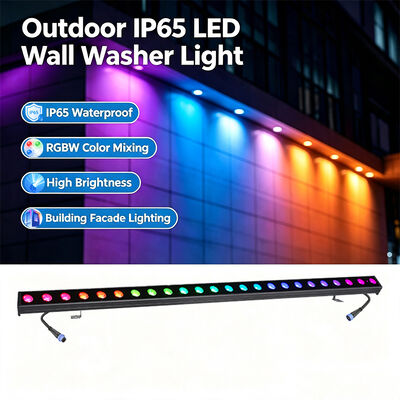 2x24W RGBW 4-in-1 IP65 屋外用LEDリニアウォールウォッシャー — 建物、橋、景観用DMX512防水ウォッシュライト