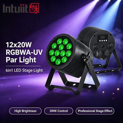12*20W RGBWA+UV 6in1 LED パールライト IP65 屋外防水 DMX512 結婚式DJパーティーのためのステージアップライト