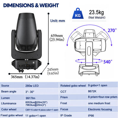 280W LED BSW Moving Head DMX Stage Lighting for bar Night Club Wedding Show