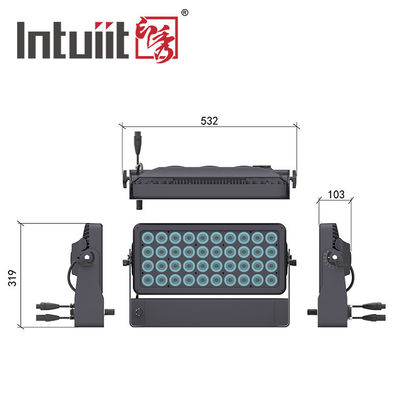 400W アウトドア IP65 防水 都市色 40x10W RGBW 4in1 LED ウォールウォッシュライト