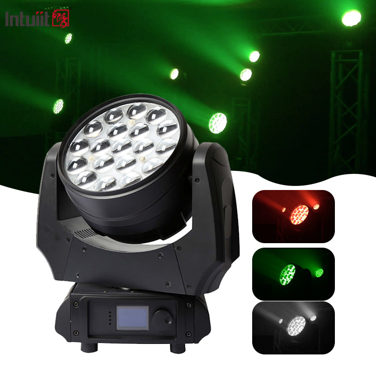 ズーム 動く LED 洗濯灯 19x10w 4 in 1 ゴボ プロジェクター Rgbw ヘッドライト パーティー ステージ 照明 効果 バー ナイトクラブ ディスコ