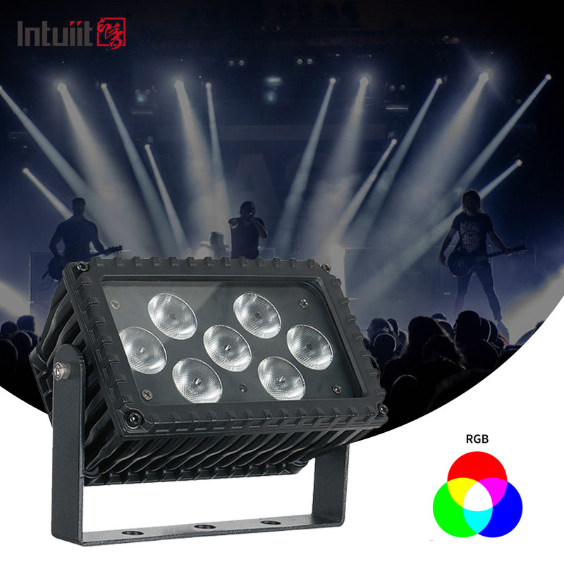 7x3W RGBW LED 屋外 25 度角度 建築投影 投光灯 建物用 玄関灯