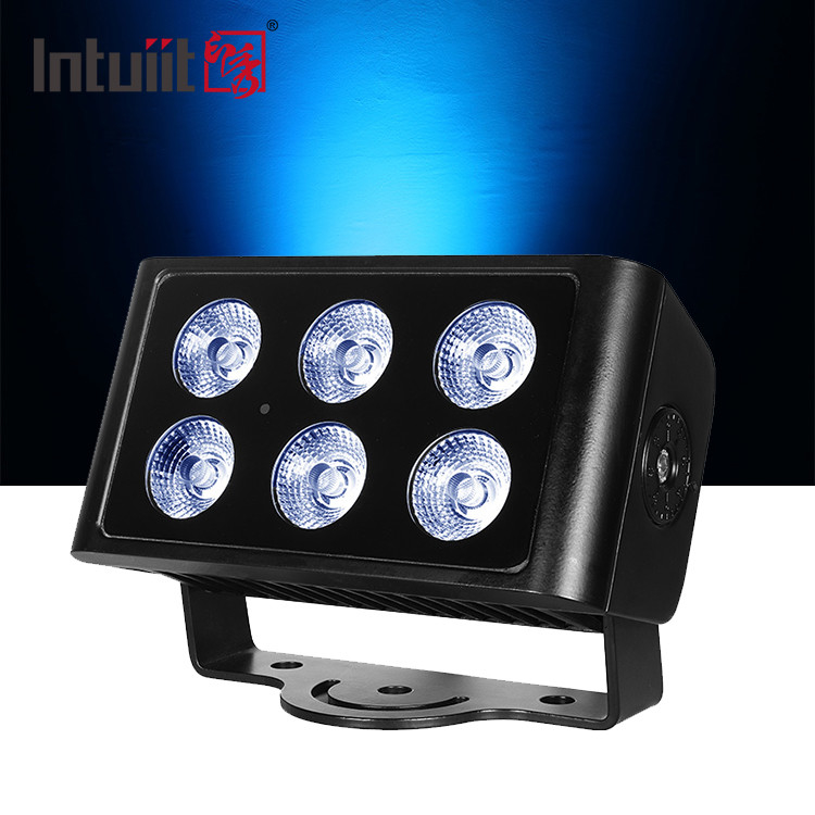 新しいデザイン 屋外建築風景LED照明 狭いビームアングル IP65 6*5W RGBW DMX512 LED投光灯