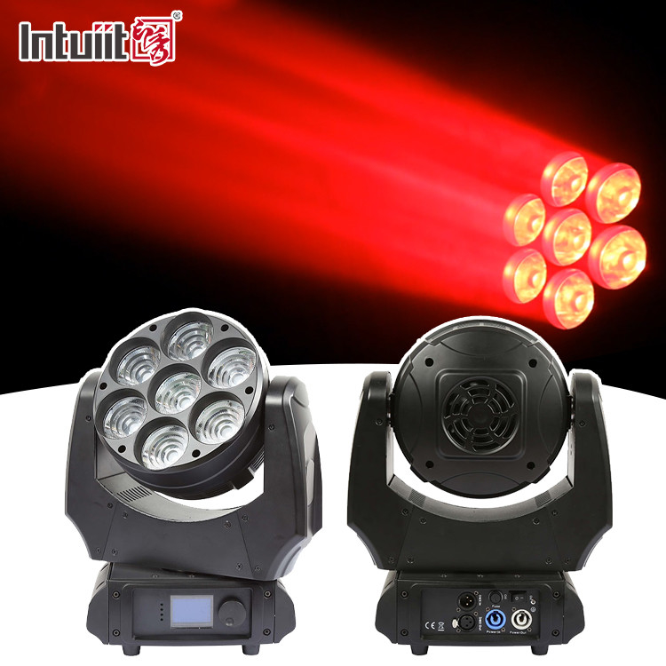 LED移動ヘッドライト 7x40w RGBW 4in1 シャッピービーム ズーム ウォッシュ ステージ照明 DJライト