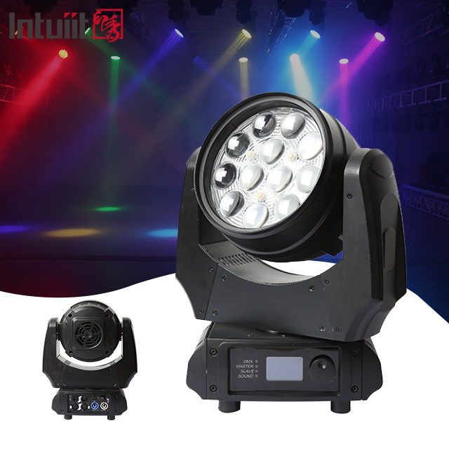 LED洗面パール 4In1 12X10W ズーム Rgbw LED洗面移動ヘッドライト DJ ディスコステージライト