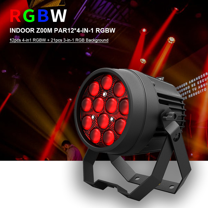 アルミ合金 LEDフラットパー 12x10W RGBW 4in1 DMX512 ディスコパーティーステージ 結婚式コンサート 劇場効果照明