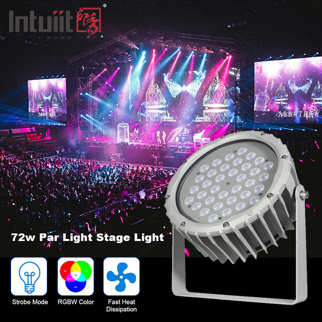 72w RGBW DMX512の段階の標準ライトのあたりの防水導かれた洪水ライト外部の景色の庭