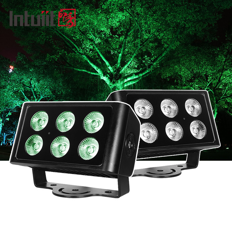6x5w RGBW 4 in 1 LED 洪水照明 IP65 防水 フラットスポットライト 屋外パフォーマンス 背景 DJ ディスコステージ パールライト