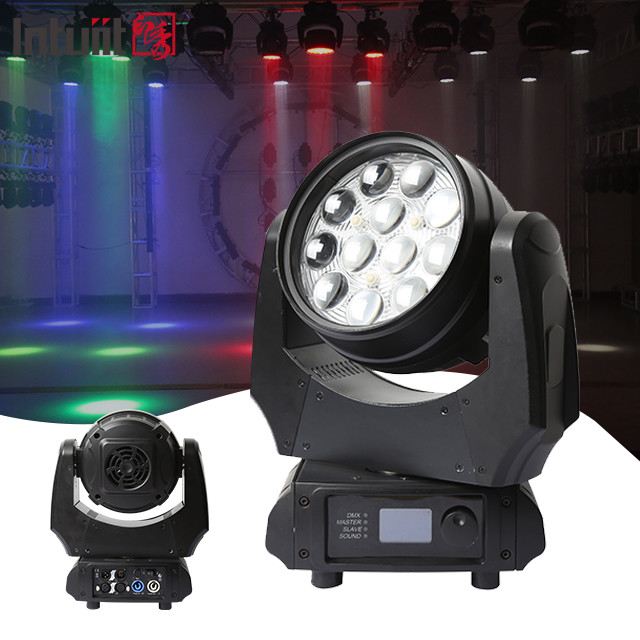 LED 12x10W 4in1 RGBW 洗濯機 ズーム 動くヘッド ステージライト DJ ディスコ ナイトクラブ 結婚式 教会劇場パーティー