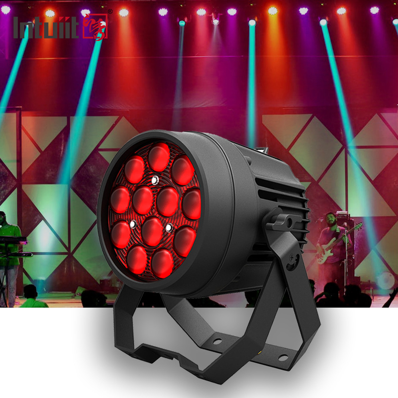 結婚式DJ 12x10W RGBW 4in1 ディスコクリスマスのためのLEDフラットパー缶ステージライト