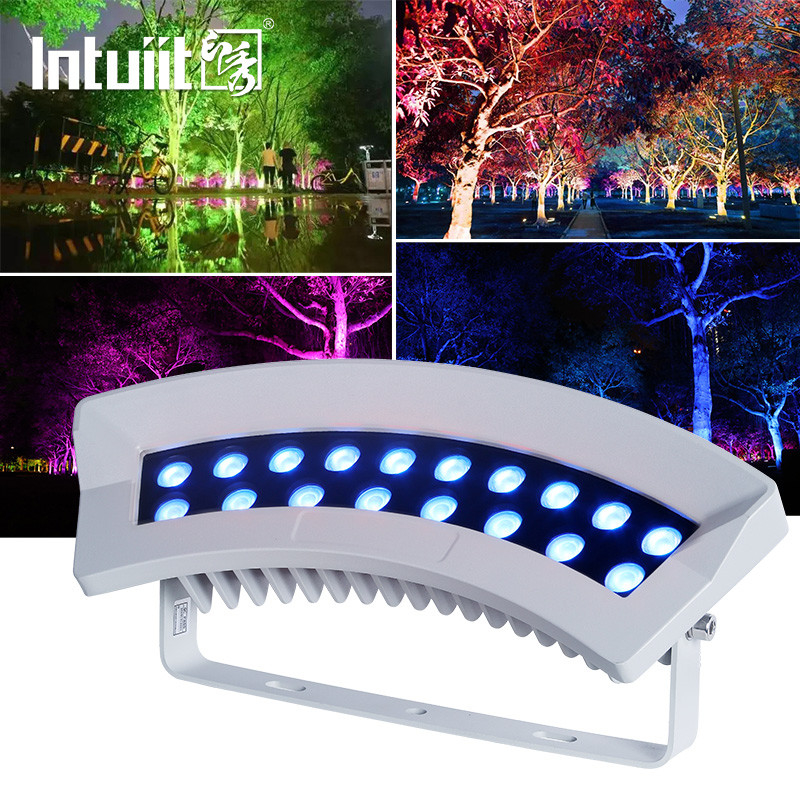 36W DMX 512 RGBW カラーツリーライト LED IP65 防水 屋外スポットライト リング 庭園風景光