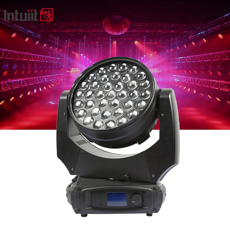 37x10W RGBW 4in1 LED ウォッシュ ステージ照明 DMX プロフェッショナル DJライト 370W ズーム パーティ用の移動ヘッドライト