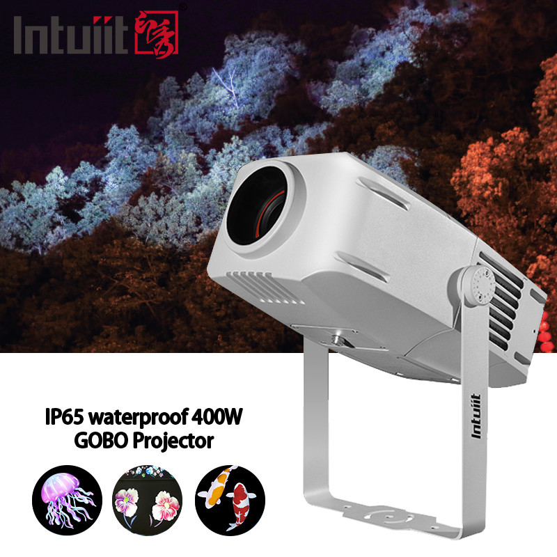 カスタムロゴ 屋外ファサードライト IP65 防水 200W LED RGBW 回転ゴボプロジェクター ゴボライト