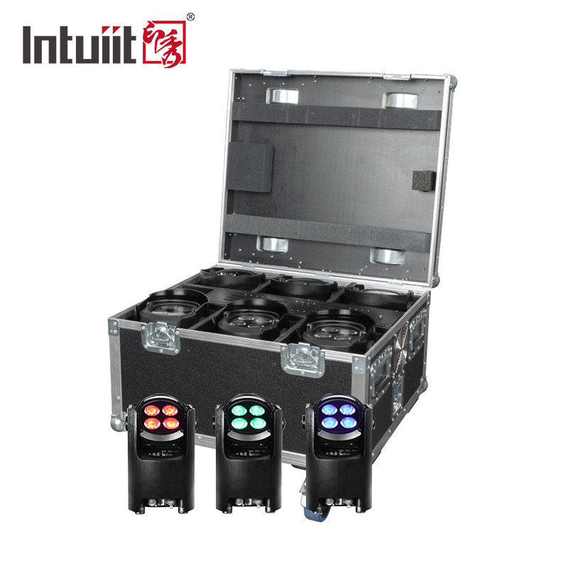 4x12W RGBW LED パールステージライト バッテリーアップライト 無線アップライト DJ 結婚式