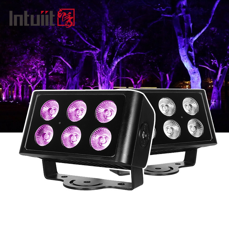 IP65 防水 6x5W RGBW 4 in 1 LED 洪水ライト DMX 制御 飛行機 スポットライト 背景 ステン DJ ディスコステージ照明