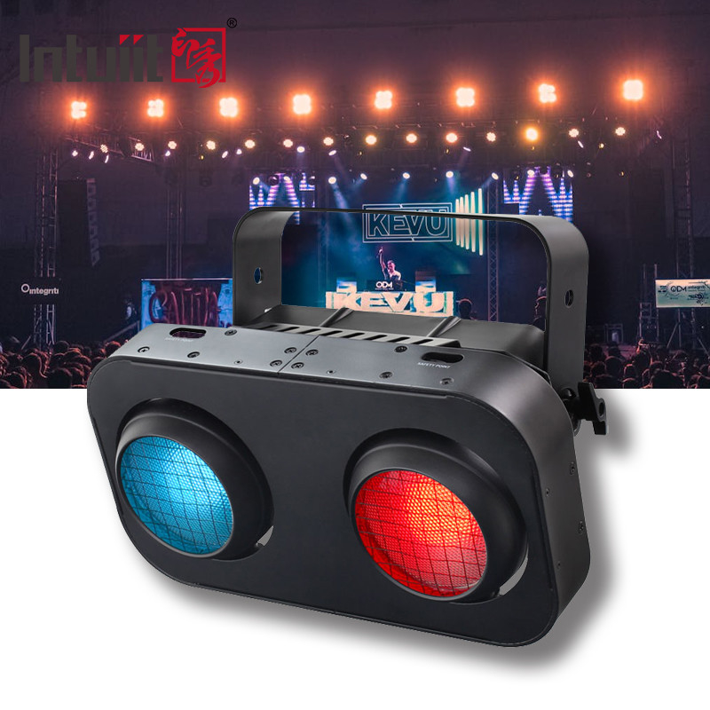 2つの目 ホワイトアンバー / RGB コブ パールブラインド 2x90w 観客ランプ LEDステージブラインドライト