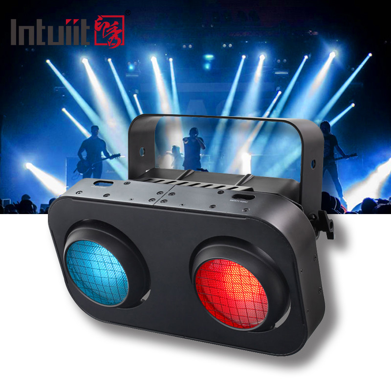 Dmx512 ストローブ アンバー ホットホワイト 2x90W 2 眼 LED オーディエンスブラインド ライト LED コブブラインド